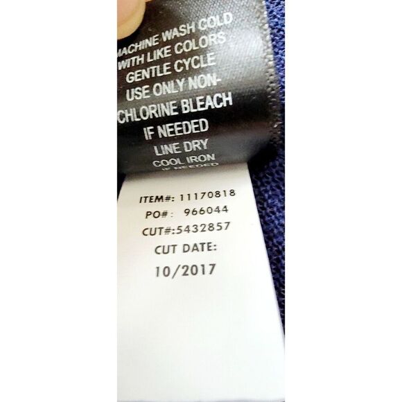 Torrid 1 Sweater Dress V-Neck Cold‎ Shoulder Tie L/S Blue 1X A-Line Elastic Wrst - Picture 8 of 8